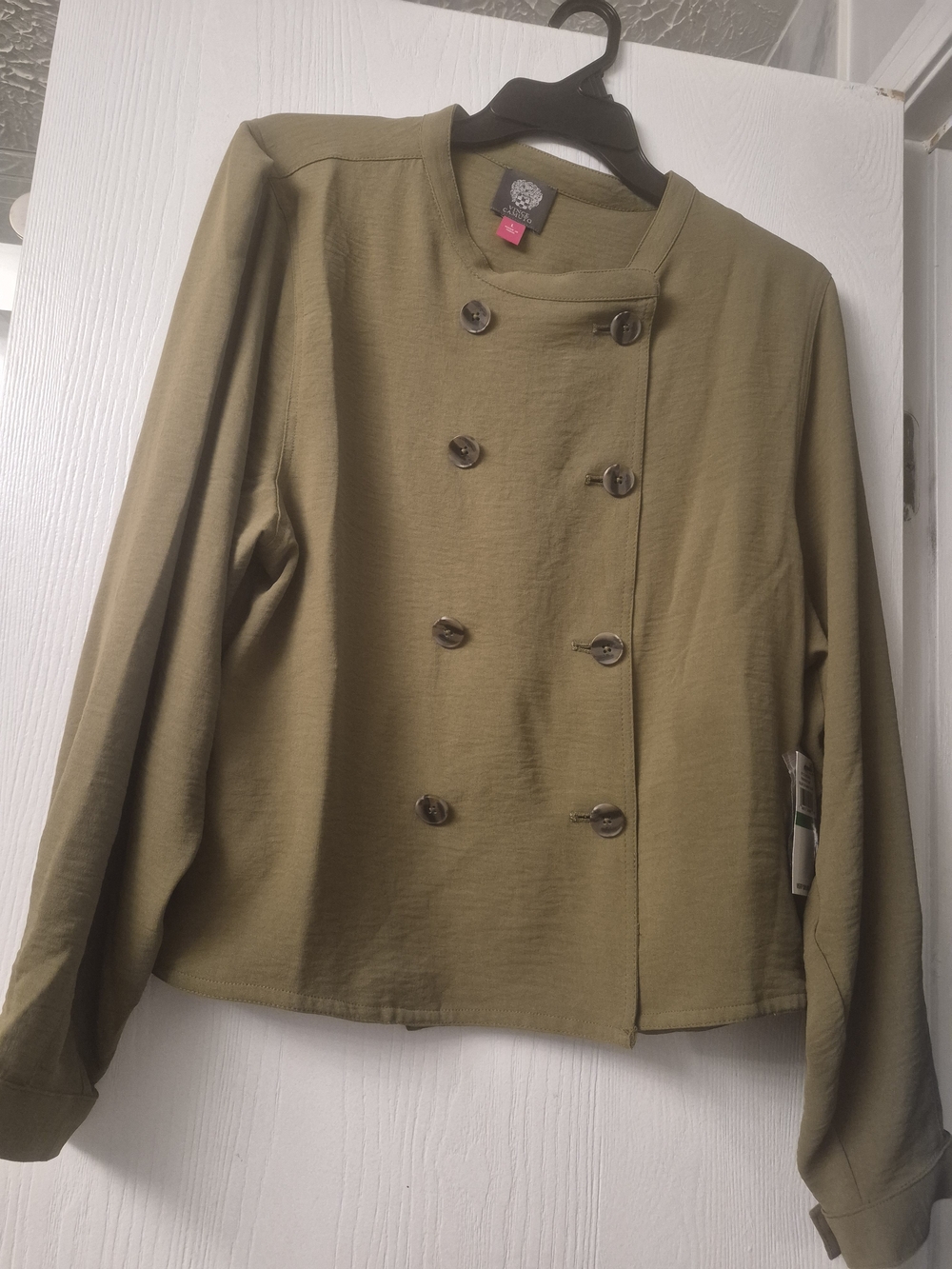 Vince Camuto -Olive Green Double-Breasted Women's Jacket